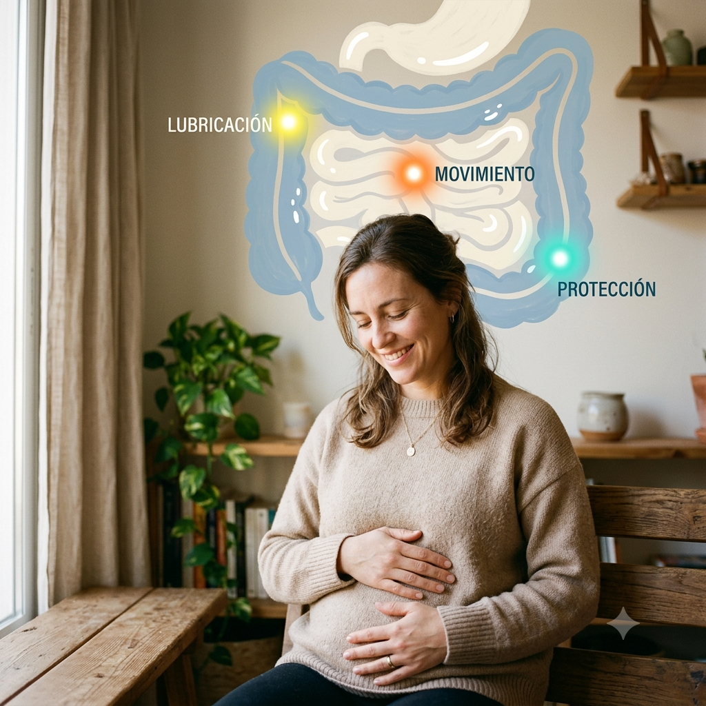 Mujer sintiendo alivio en el funcionamiento intestinal